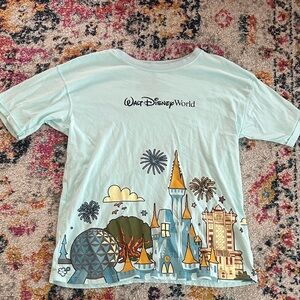 Disney World Tee - Light Blue with Castle Design